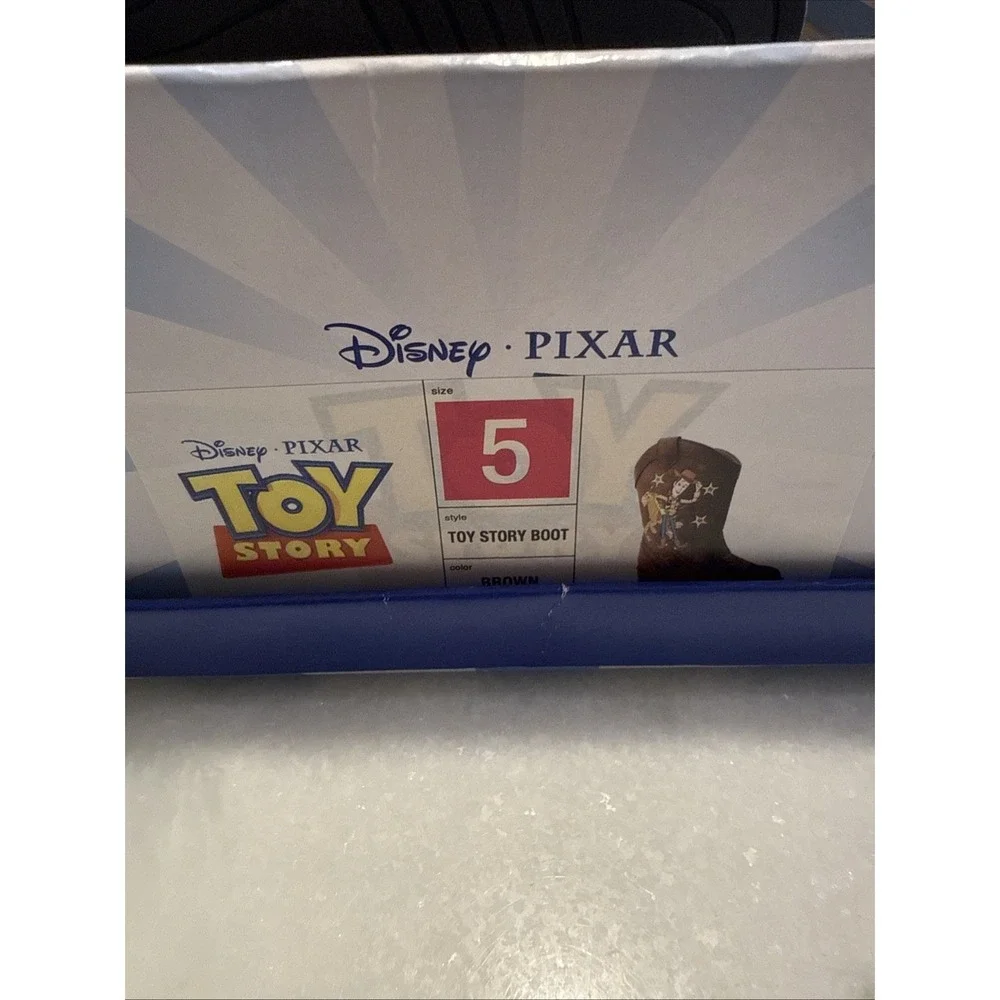 Disney Pixar Toy Story Western Boots Kids Size 5 Brown Woody Bullseye Zip Up